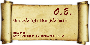 Országh Benjámin névjegykártya