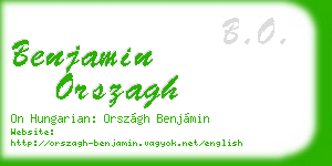 benjamin orszagh business card